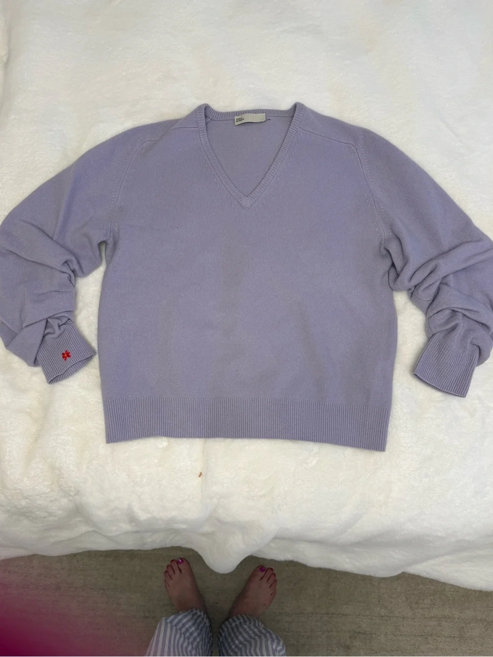 Tory Burch Lilac V-Neck Sweater LIKE NEW